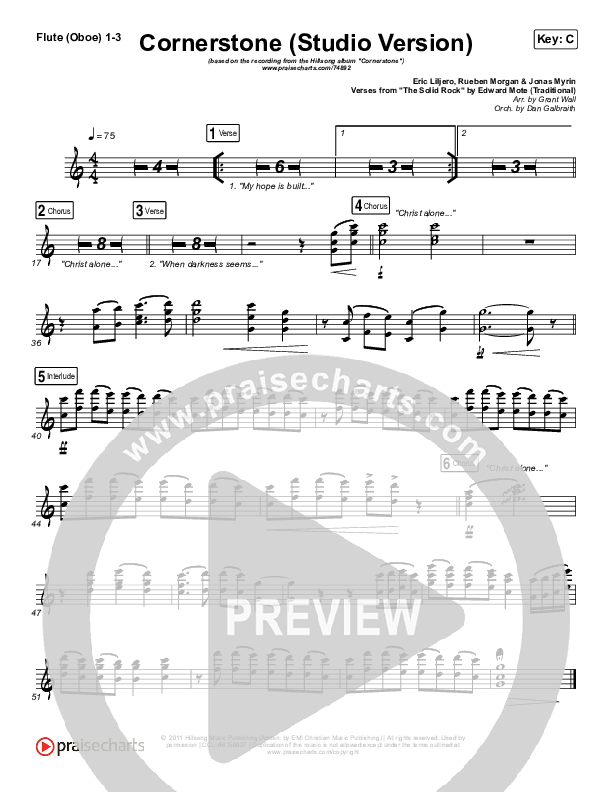 Cornerstone (Studio) Flute/Oboe 1/2/3 (Hillsong Worship)