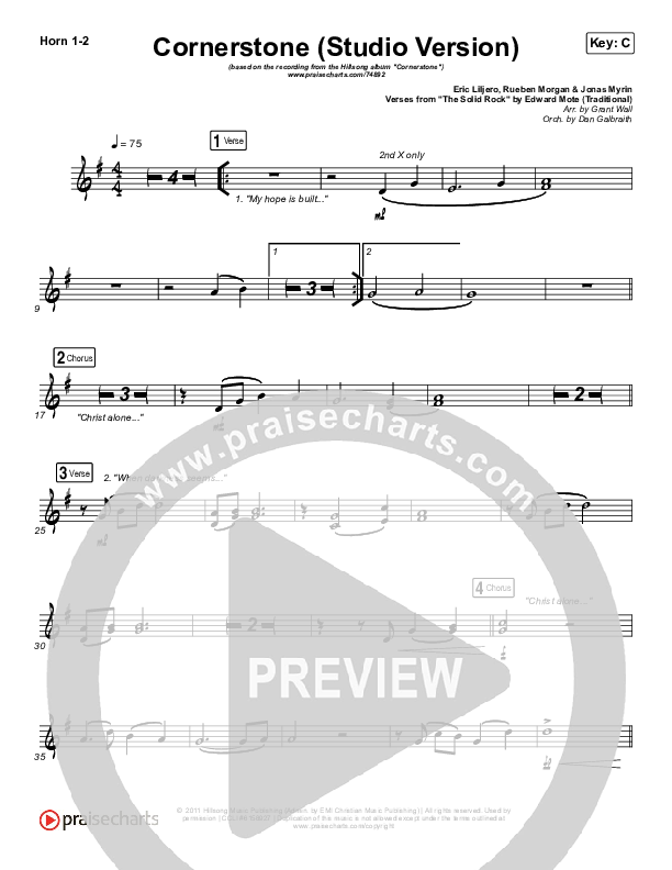 Cornerstone (Studio) French Horn 1/2 (Hillsong Worship)