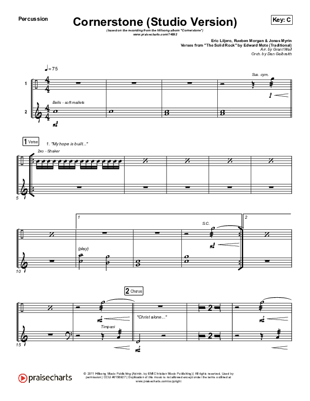 Cornerstone (Studio) Percussion (Hillsong Worship)