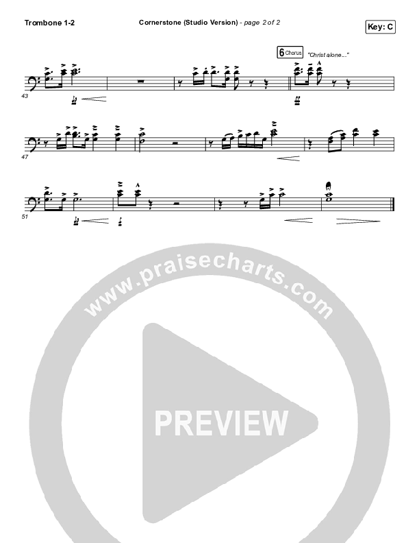 Cornerstone (Studio) Trombone 1/2 (Hillsong Worship)
