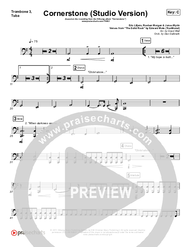 Cornerstone (Studio) Trombone 3/Tuba (Hillsong Worship)