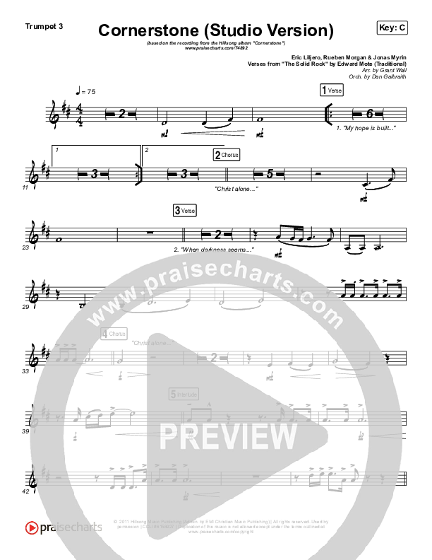 Cornerstone (Studio) Trumpet 3 (Hillsong Worship)