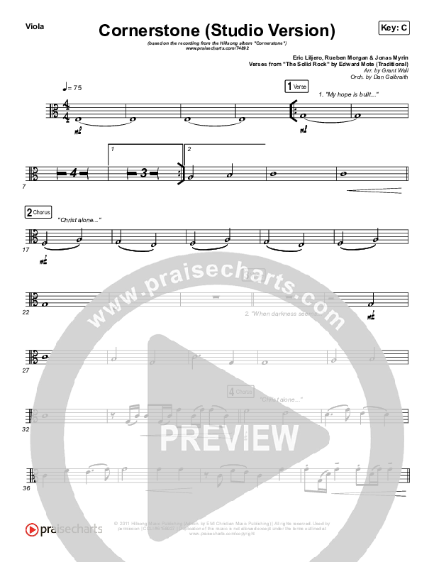 Cornerstone (Studio) Viola (Hillsong Worship)