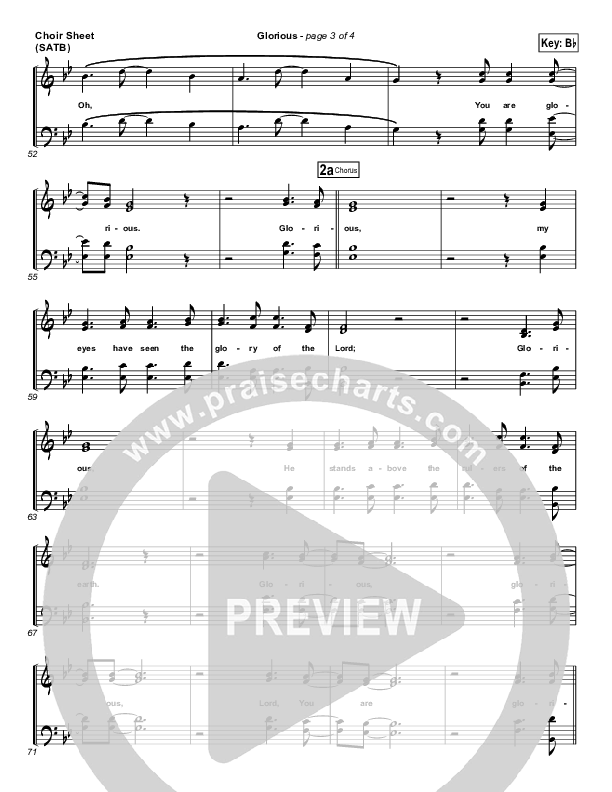 Glorious Choir Sheet (SATB) (Paul Baloche)