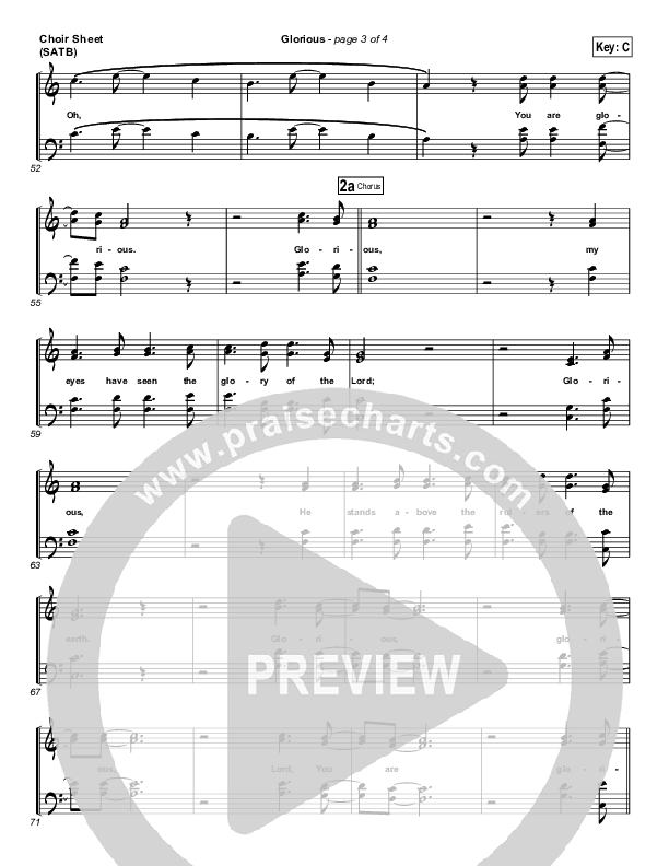 Glorious Choir Sheet (SATB) (Paul Baloche)