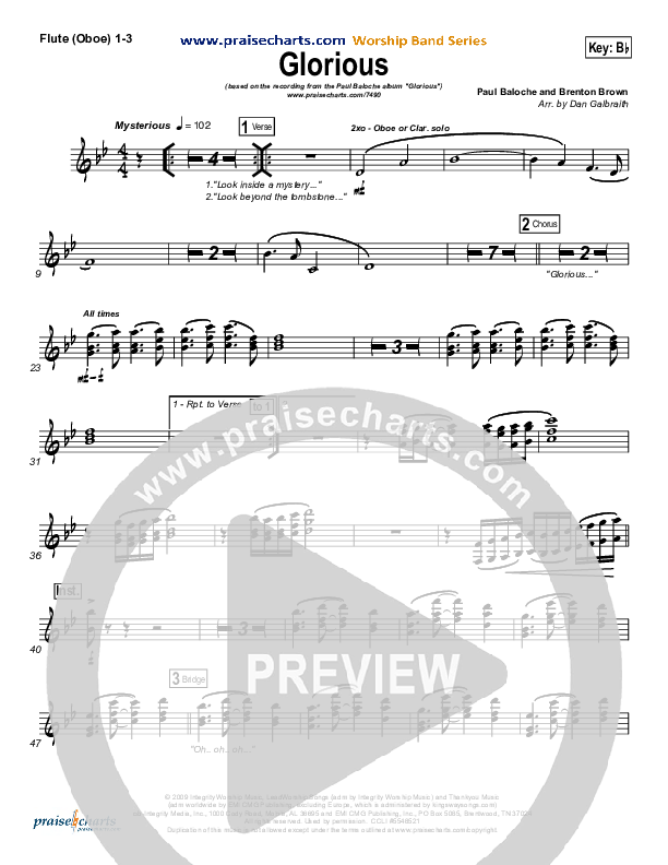 Glorious Flute/Oboe 1/2/3 (Paul Baloche)