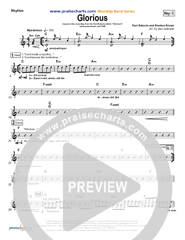 Glorious Rhythm Chart (Paul Baloche)