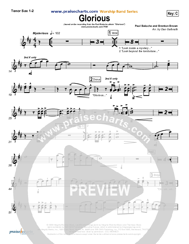 Glorious Tenor Sax 1/2 (Paul Baloche)