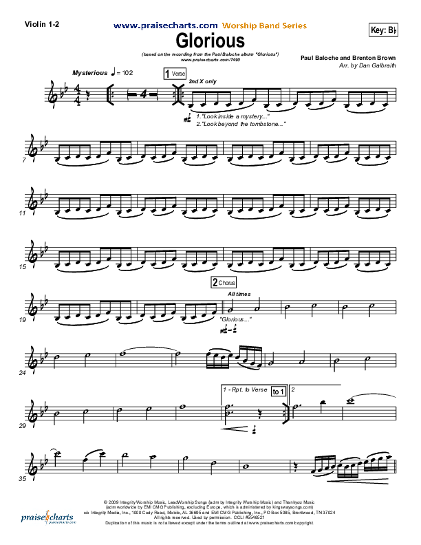 Glorious Violin 1/2 (Paul Baloche)