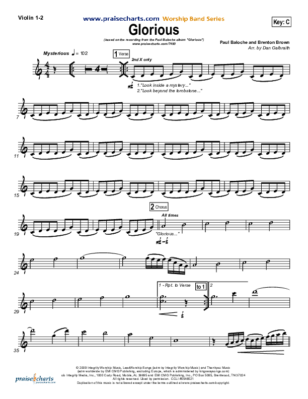 Glorious Violin 1/2 (Paul Baloche)