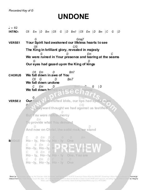 Undone Chords & Lyrics (Sovereign Grace)