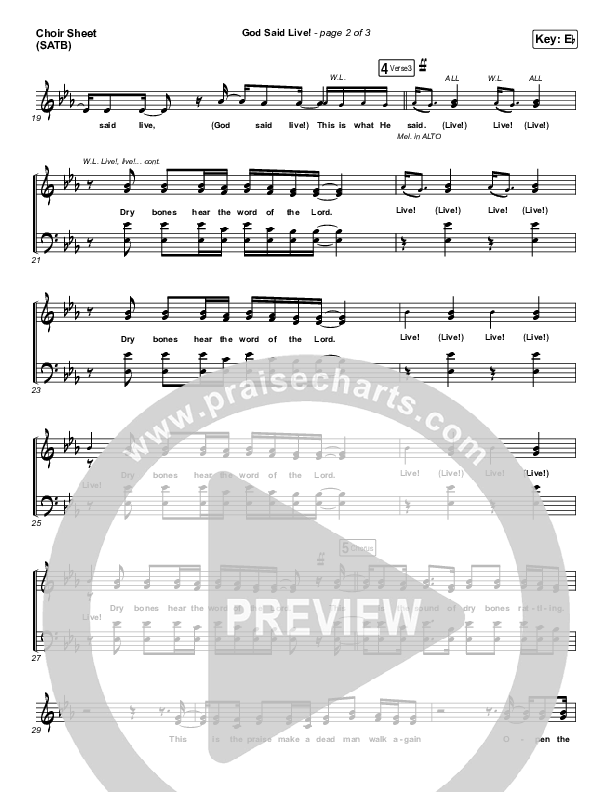 GOD SAID LIVE! Choir Sheet (SATB) (Elevation Worship)