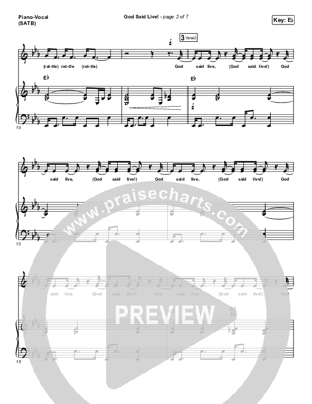 GOD SAID LIVE! Piano/Vocal Pack (Elevation Worship)