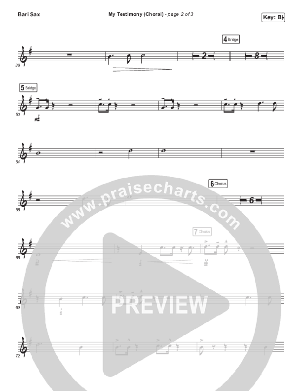 My Testimony (Choral Anthem SATB) Bari Sax (Elevation Worship / Arr. Luke Gambill)