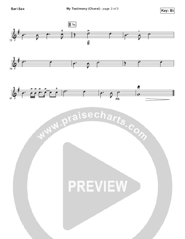My Testimony (Choral Anthem SATB) Bari Sax (Elevation Worship / Arr. Luke Gambill)