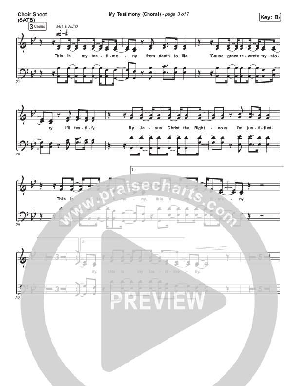 My Testimony (Choral Anthem SATB) Choir Sheet (SATB) (Elevation Worship / Arr. Luke Gambill)