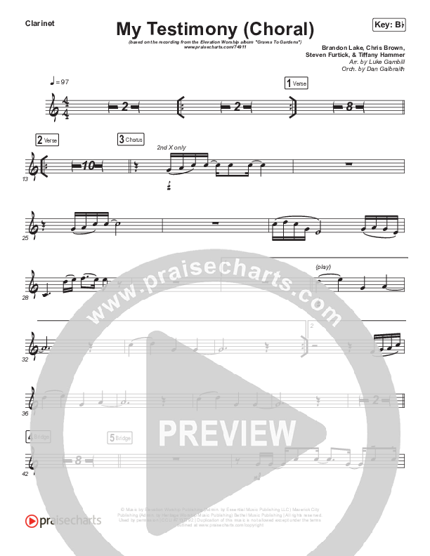 My Testimony (Choral Anthem SATB) Wind Pack (Elevation Worship / Arr. Luke Gambill)