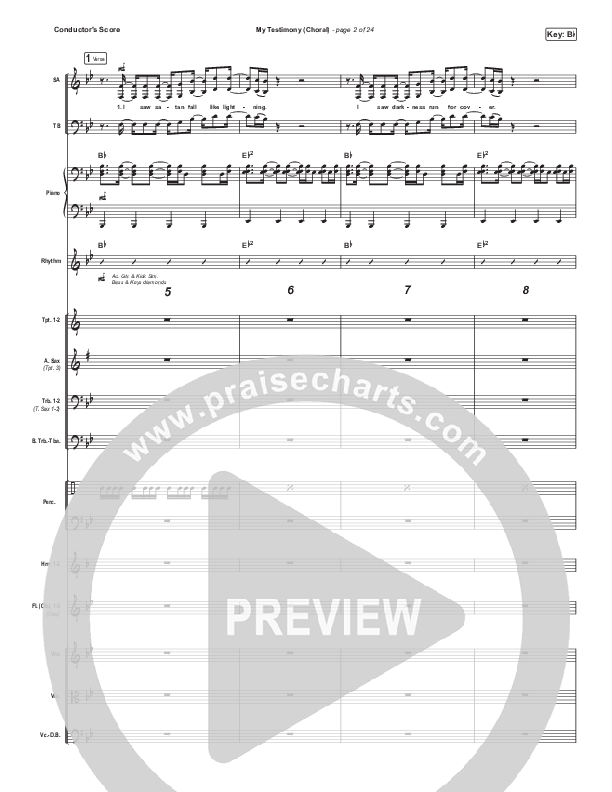 My Testimony (Choral Anthem SATB) Conductor's Score (Elevation Worship / Arr. Luke Gambill)