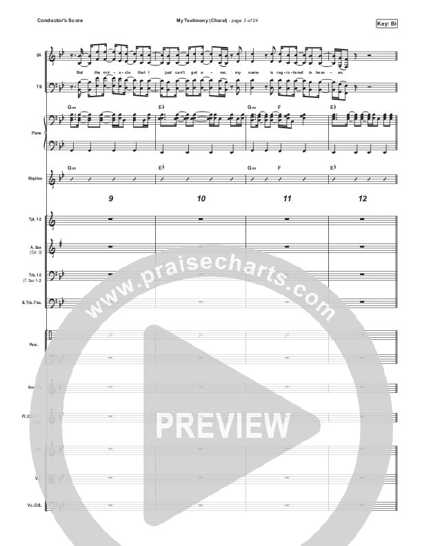 My Testimony (Choral Anthem SATB) Conductor's Score (Elevation Worship / Arr. Luke Gambill)