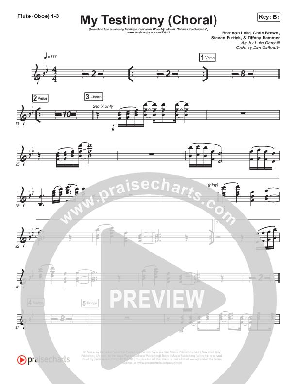 My Testimony (Choral Anthem SATB) Wind Pack (Elevation Worship / Arr. Luke Gambill)