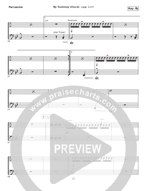 My Testimony (Choral Anthem SATB) Percussion (Elevation Worship / Arr. Luke Gambill)