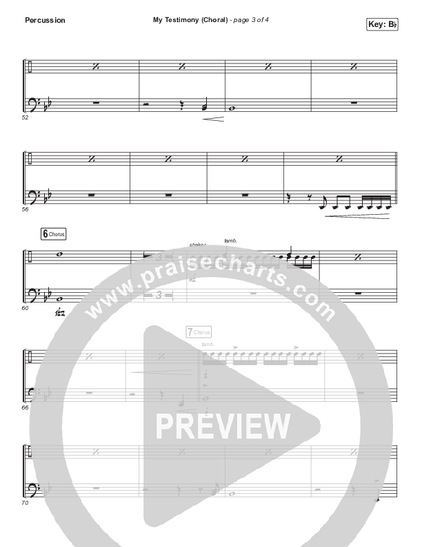 My Testimony (Choral Anthem SATB) Percussion (Elevation Worship / Arr. Luke Gambill)