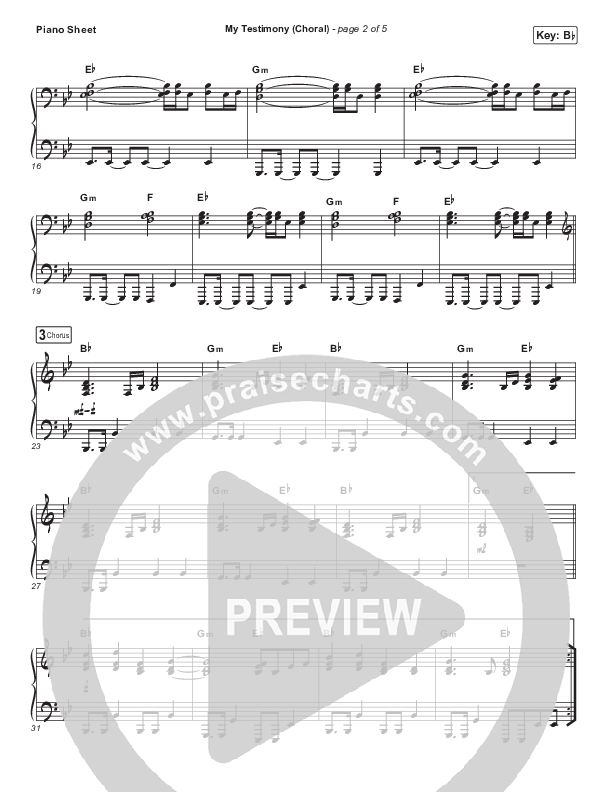 My Testimony (Choral Anthem SATB) Piano Sheet (Elevation Worship / Arr. Luke Gambill)