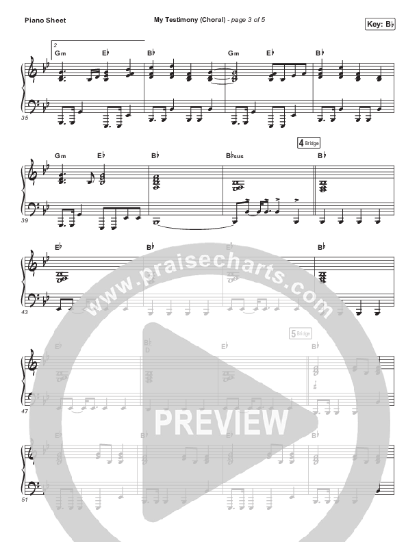 My Testimony (Choral Anthem SATB) Piano Sheet (Elevation Worship / Arr. Luke Gambill)