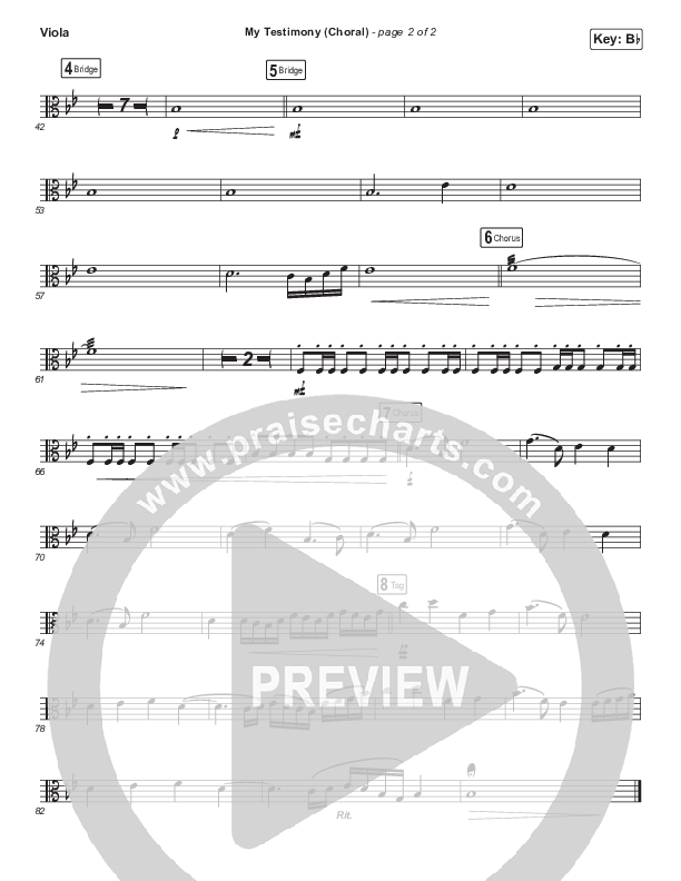 My Testimony (Choral Anthem SATB) Viola (Elevation Worship / Arr. Luke Gambill)