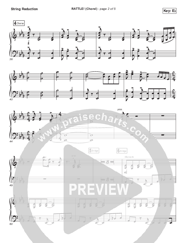 RATTLE! (Choral Anthem SATB) String Pack (Elevation Worship / Arr. Luke Gambill)