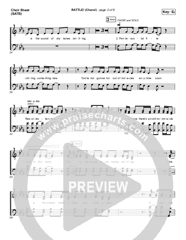 RATTLE! (Choral Anthem SATB) Choir Vocals (SATB) (Elevation Worship / Arr. Luke Gambill)