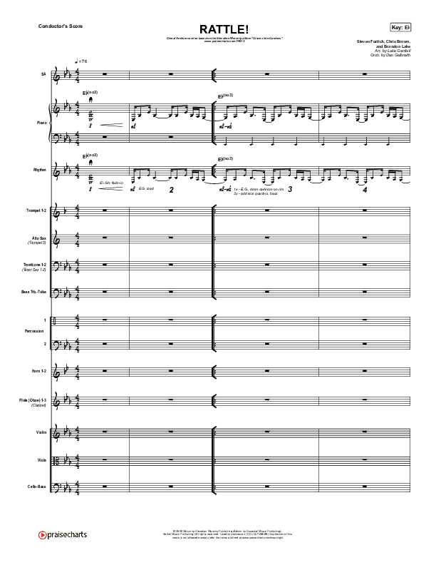 RATTLE! (Choral Anthem SATB) Orchestration (Elevation Worship / Arr. Luke Gambill)