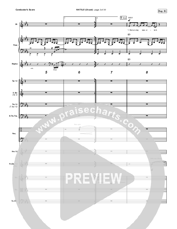 RATTLE! (Choral Anthem SATB) Conductor's Score (Elevation Worship / Arr. Luke Gambill)