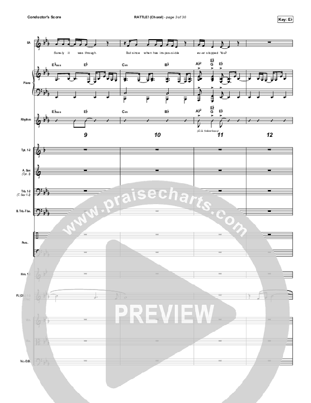 RATTLE! (Choral Anthem SATB) Conductor's Score (Elevation Worship / Arr. Luke Gambill)