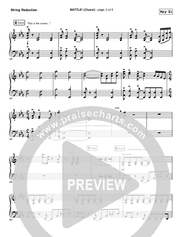 RATTLE! (Choral Anthem SATB) String Reduction (Elevation Worship / Arr. Luke Gambill)