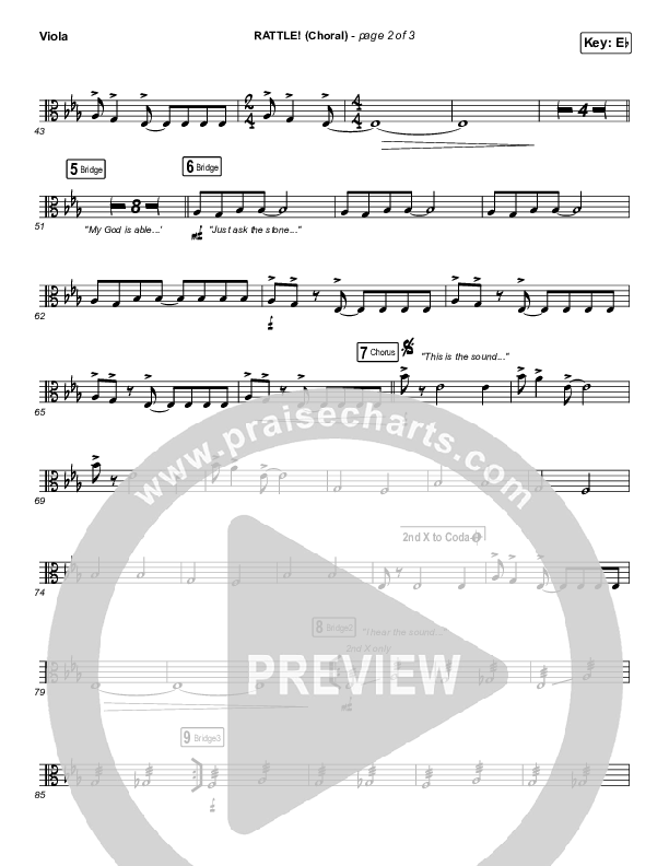 RATTLE! (Choral Anthem SATB) Viola (Elevation Worship / Arr. Luke Gambill)