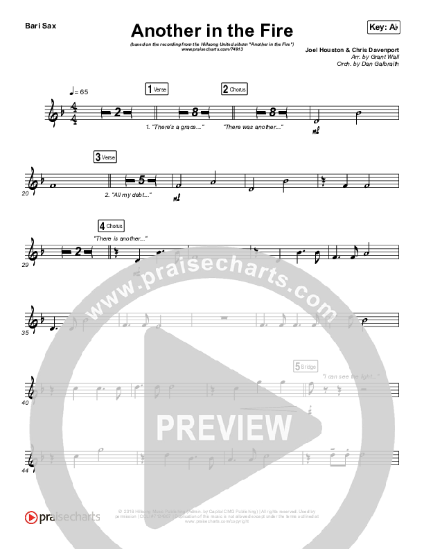Another In The Fire Bari Sax (Hillsong UNITED / TAYA)