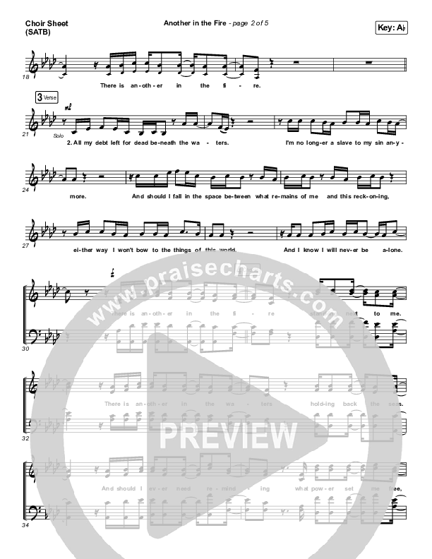Another In The Fire Choir Sheet (SATB) (Hillsong UNITED / TAYA)