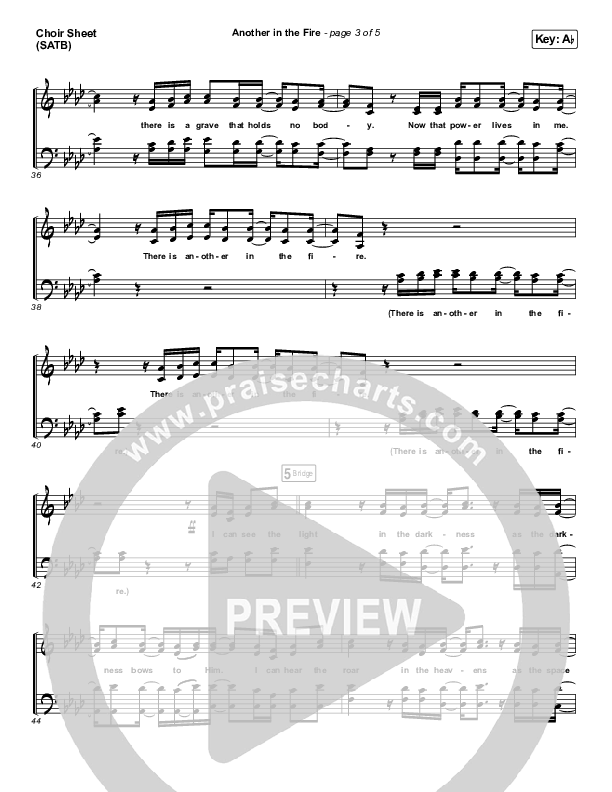 Another In The Fire Choir Sheet (SATB) (Hillsong UNITED / TAYA)