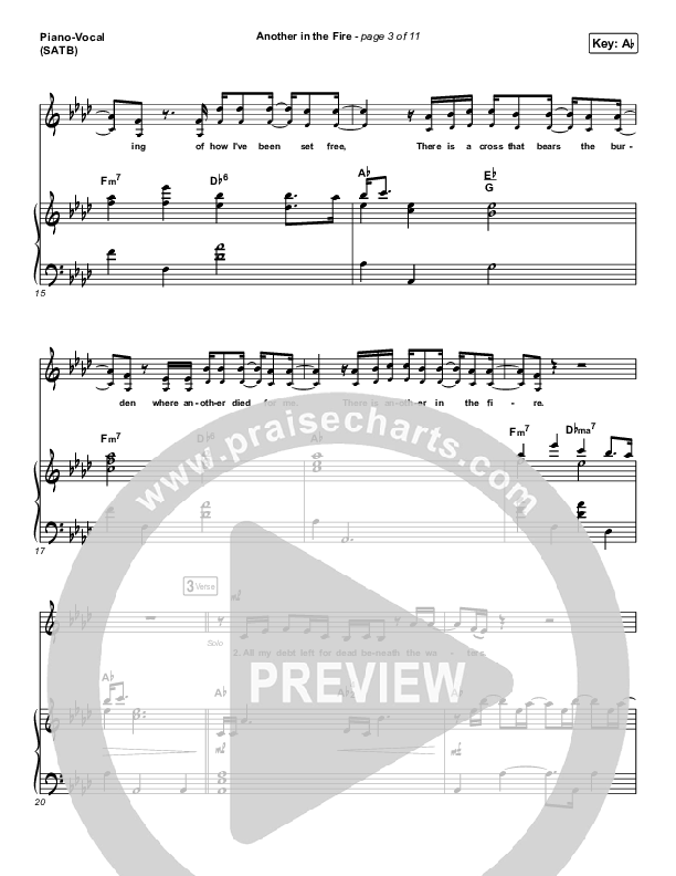 Another In The Fire Piano/Vocal (SATB) (Hillsong UNITED / TAYA)