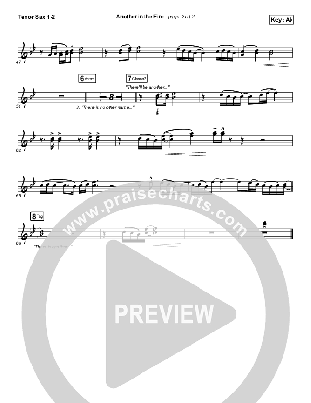 Another In The Fire Tenor Sax 1/2 (Hillsong UNITED / TAYA)