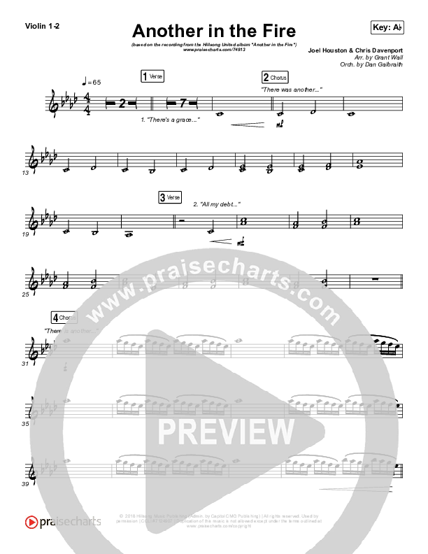 Another In The Fire Violin 1/2 (Hillsong UNITED / TAYA)