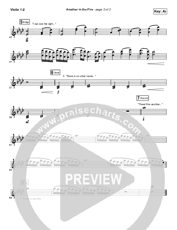 Another In The Fire Violin 1/2 (Hillsong UNITED / TAYA)