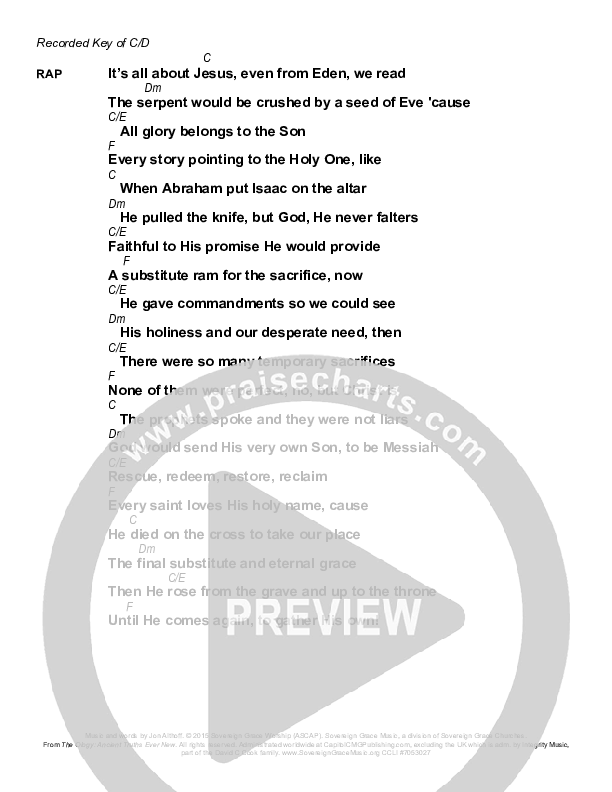 All About Jesus Chords & Lyrics (Sovereign Grace / Bob Kauflin)