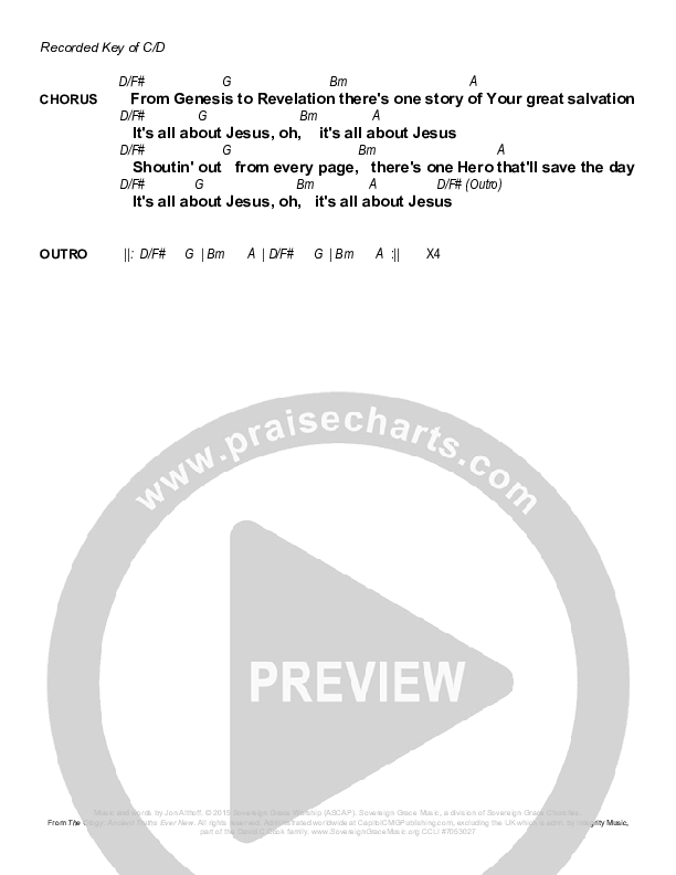 All About Jesus Chords & Lyrics (Sovereign Grace / Bob Kauflin)