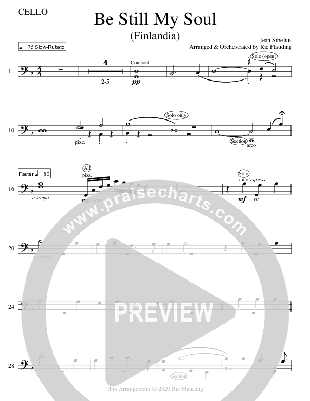 Be Still My Soul (Instrumental) Cello (Ric Flauding)