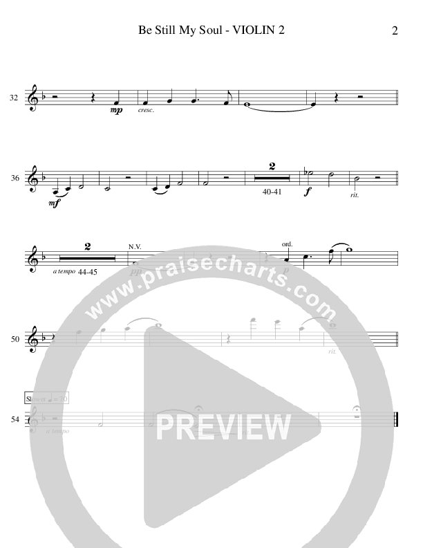 Be Still My Soul (Instrumental) Violin 2 (Ric Flauding)