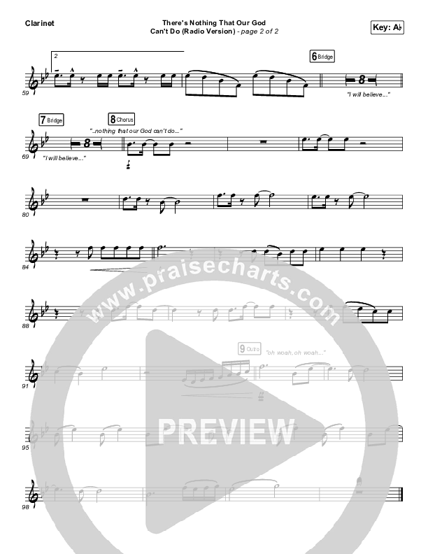 There's Nothing That Our God Can't Do (Radio) Clarinet (Passion / Kristian Stanfill)