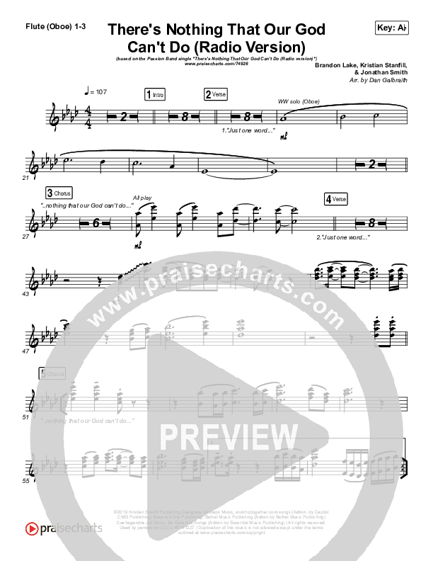 There's Nothing That Our God Can't Do (Radio) Flute/Oboe 1/2/3 (Passion / Kristian Stanfill)