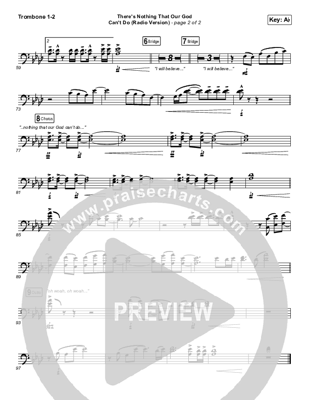 There's Nothing That Our God Can't Do (Radio) Trombone 1/2 (Passion / Kristian Stanfill)